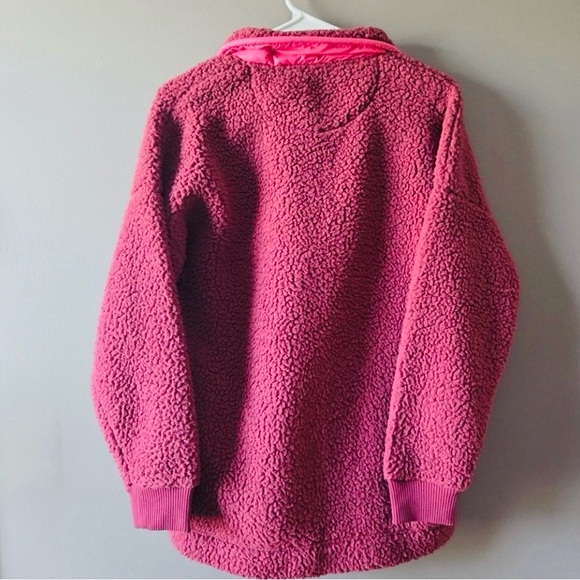 Aerie Maroon Half-Zip Sherpa Women's Sweater/Sweatshirt XS - Picture 3 of 7